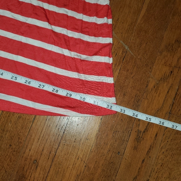 Ivory And Coral Stripe Maxi Maternity Skirt - Picture 8 of 8